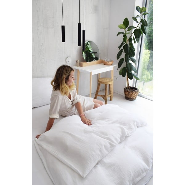 Bela posteljnina za zakonsko posteljo iz muslina 200x200 cm Plain Muslin – Butter Kings-image-3