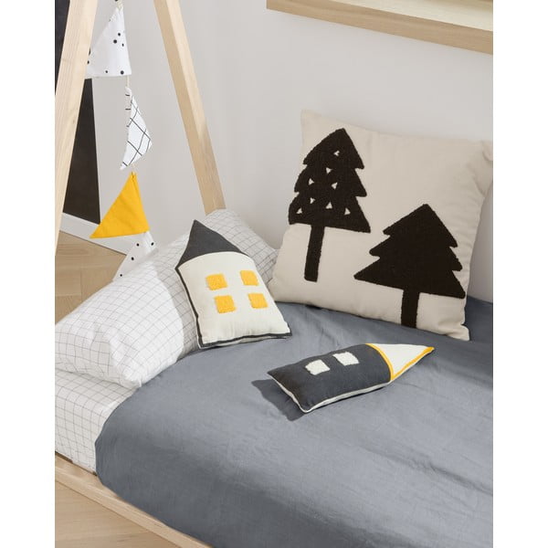 Črno-beljasti otroška okrasna blazina iz organskega bombaža Kave Home Nisi, 13 x 35 cm-image-2