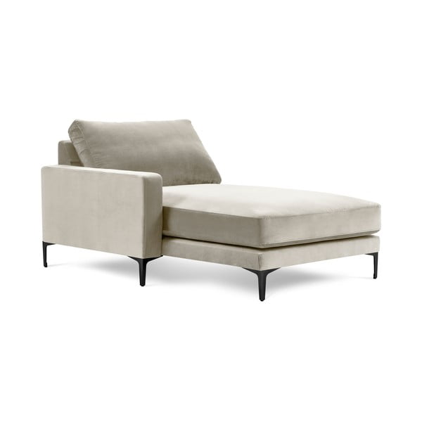 Bež žametni počivalnik Kooko Home Harmony, levi kot-image-2