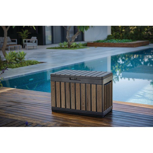 Temno rjava plastična vrtna škatla za shranjevanje Deco – Keter-image-1