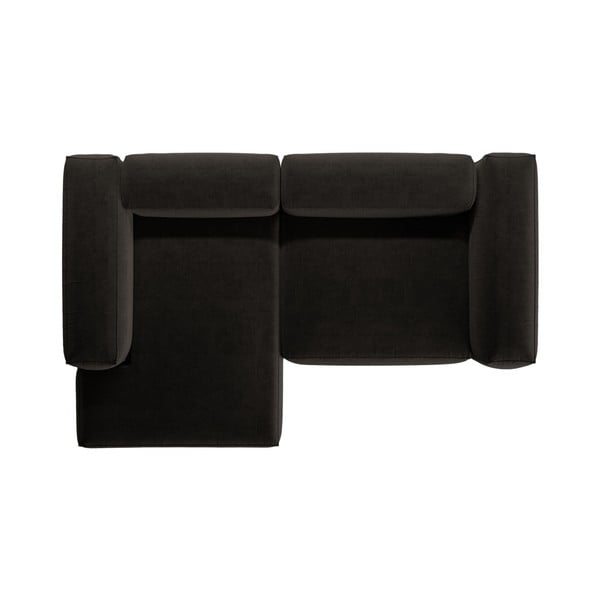 Črna kotna sedežna garnitura (levi kot/z ležalnikom) Bergamo – Cosmopolitan Design-image-3