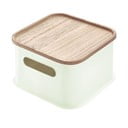 Bela škatla za shranjevanje s pokrovom iz pavlovnije iDesign Eco Handled, 21,3 x 21,3 cm