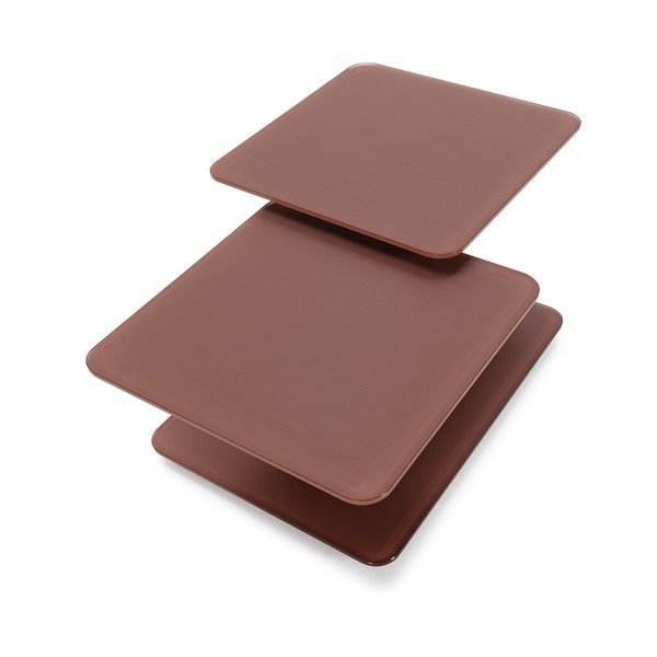 Steklena klubska mizica v barvi terakote 54x115 cm Elvi – Marckeric-image-3