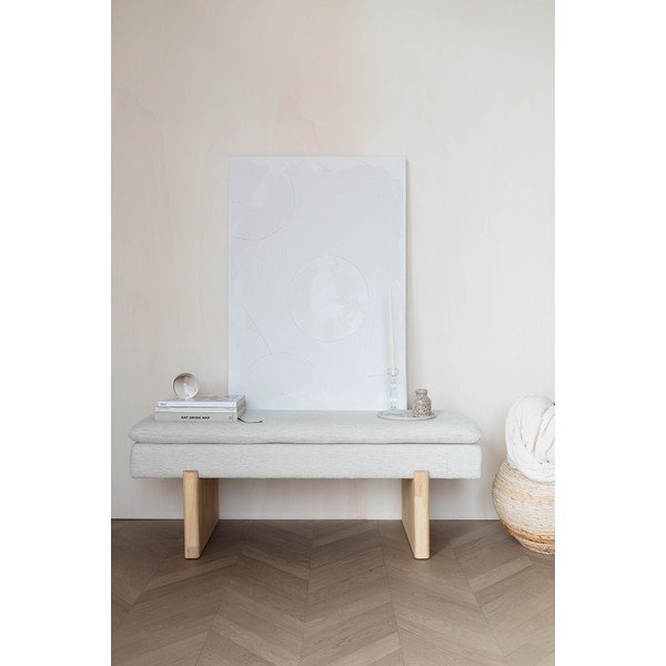 Kremno bela oblazinjena klop Jappo – White Label-image-1