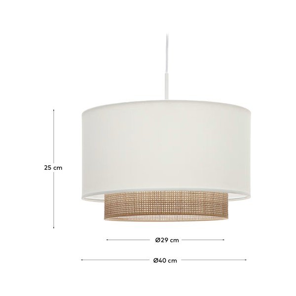 Belo tekstilno senčilo ø 40 cm Erna – Kave Home-image-4