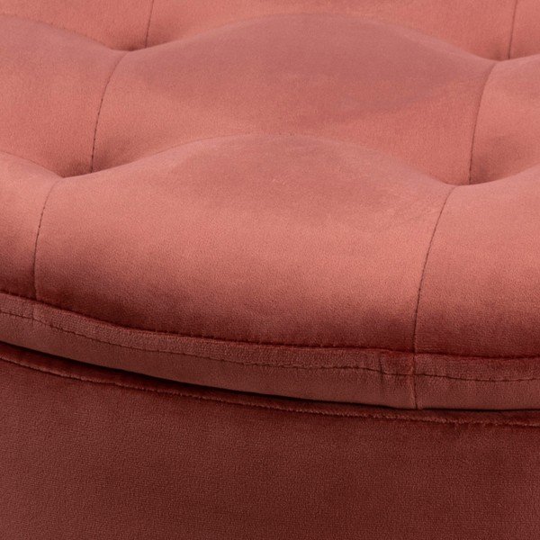 Koralno rožnat žameten puf Actona Retina, ⌀ 60 cm-image-2