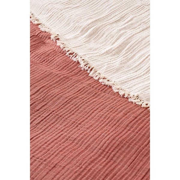 Opečnato oranžno pregrinjalo iz muslina za zakonsko posteljo 230x250 cm – Mijolnir-image-1