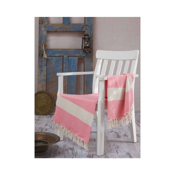 Brisača Hammam Elmas Pink, 100x180 cm-image-1