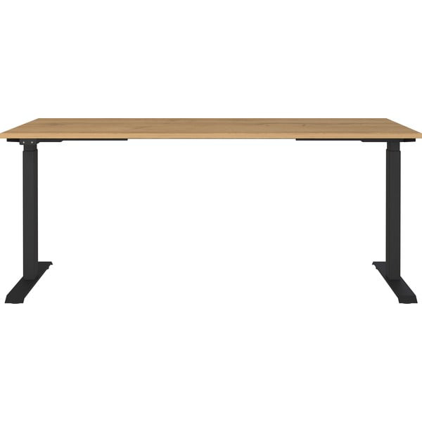 Pisalna miza z nastavljivo višino/električna dvižna z mizno ploščo v hrastovem dekorju 80x180 cm Agenda – Germania-image-3