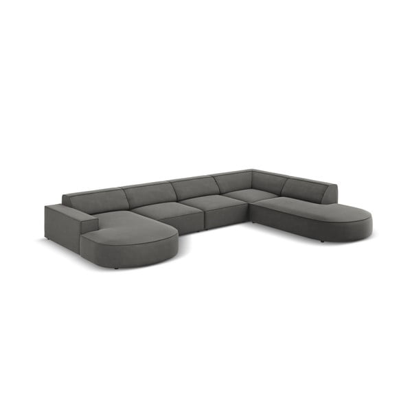 Siva žametna kotna zofa (desni kot) Jodie - Micadoni Home-image-4