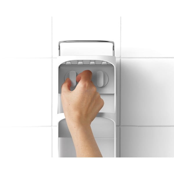 Bela samonosilna plastična polica za kopalnico Capsule - Joseph Joseph-image-2