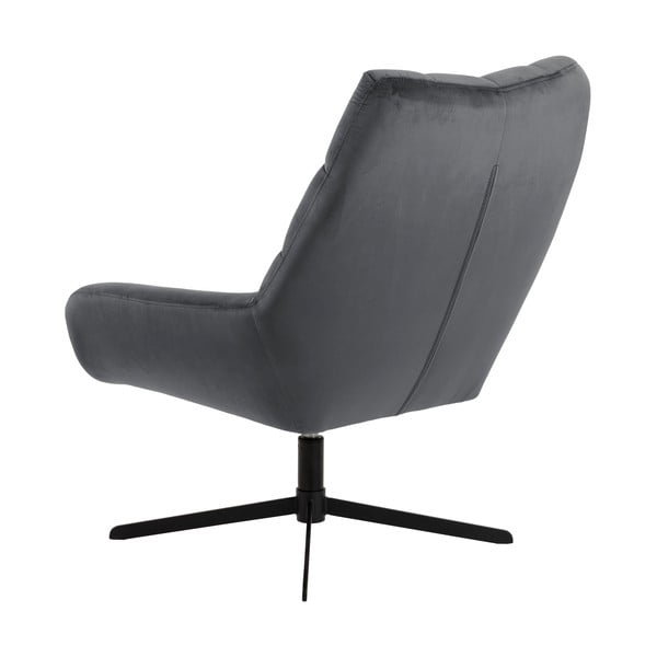 Siv vrtljiv žameten fotelj Paris – Actona-image-3