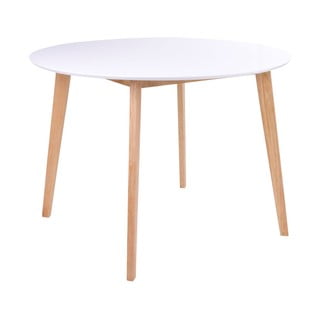 Jedilna miza z okroglim belim vrhom Bonami Essentials Vojens, ⌀ 105 cm