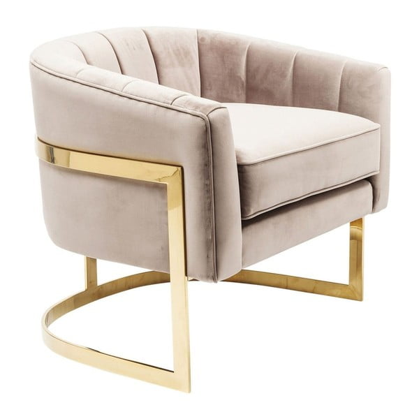 Bež fotelj z zlatimi detajli Kare Design Pure Elegance