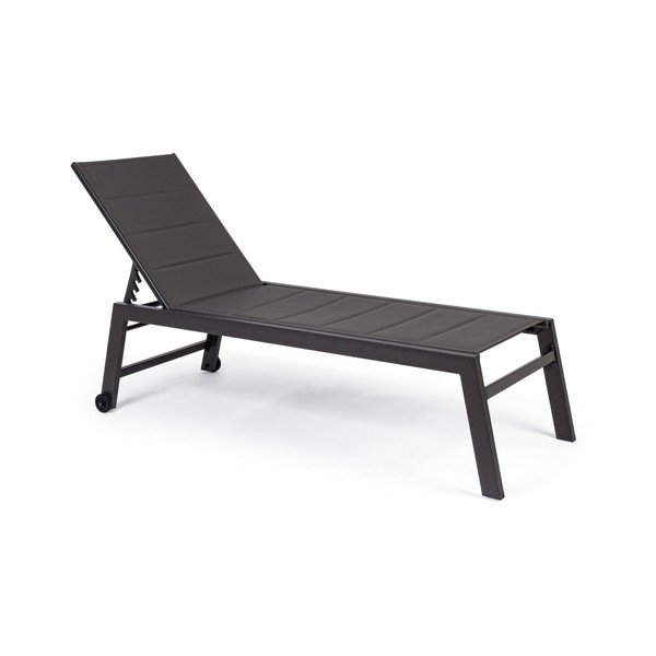 Antracitno siv kovinski vrtni ležalnik Hilde   – Bizzotto