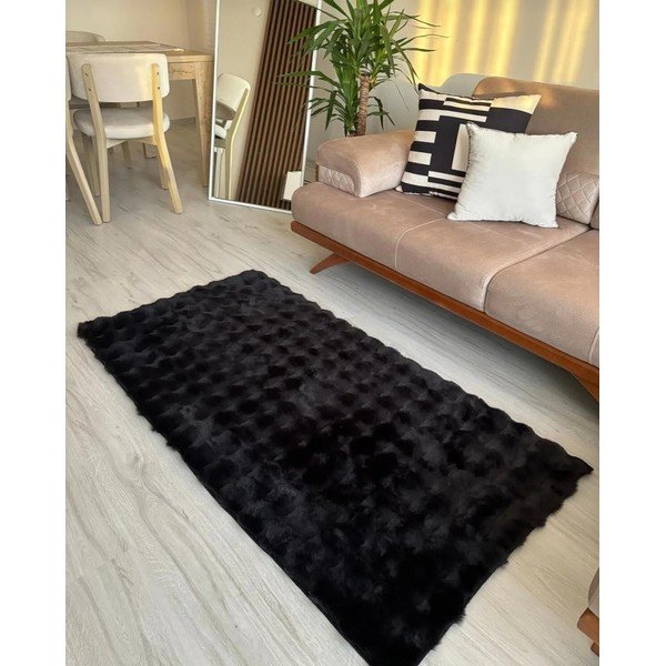 Črna pralna preproga 150x230 cm Bubble Black – Mila Home-image-1
