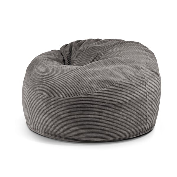 Temno siva vreča za sedenje iz rebrastega žameta Om 110 – SLOWDOWN