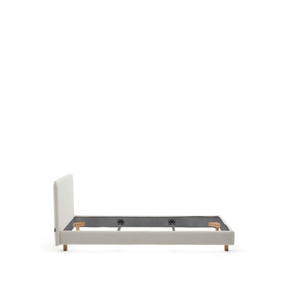 Siva oblazinjena postelja brez letvenega dna 90x200 cm Valma – Kave Home-image-3