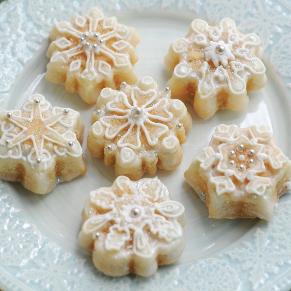 Model za 6 mini peciv v srebrni barvi Nordic Ware Snowflakes, 700 ml-image-1