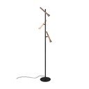 Črna LED stoječa svetilka s kovinskim senčilom (višina 150 cm) Fiato – Trio
