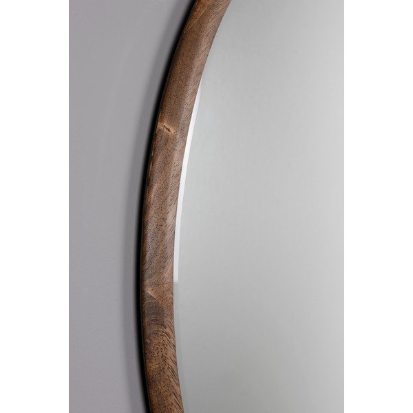 Stensko ogledalo z lesenim okvirjem ø 80 cm Gale – Dutchbone-image-3