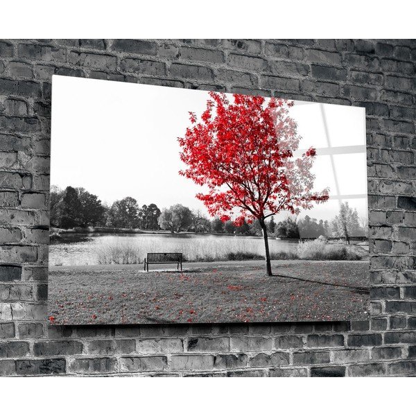Steklena slika Insigne Red Tree-image-3