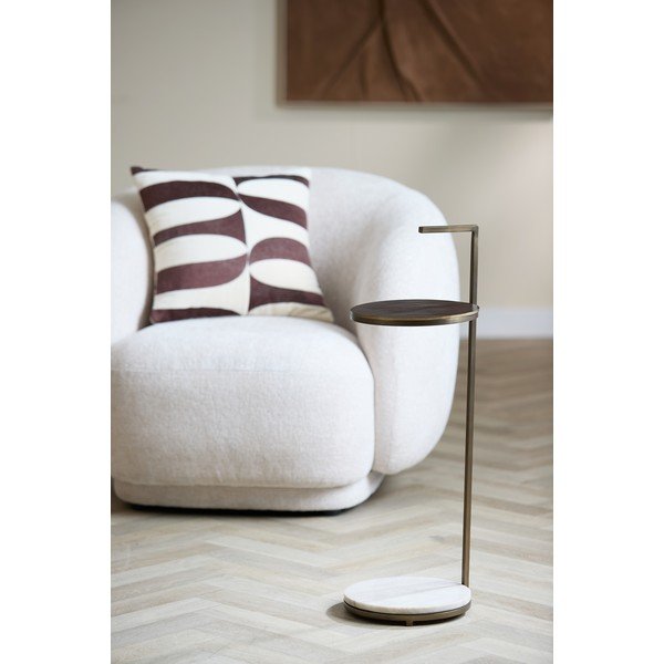 Okrogla stranska mizica z marmorno mizno ploščo ø 26 cm Leda – Light & Living-image-1