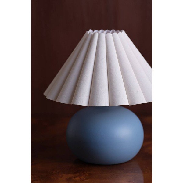 Bela/modra keramična namizna svetilka (višina 34 cm) Crasso – Jotex-image-2