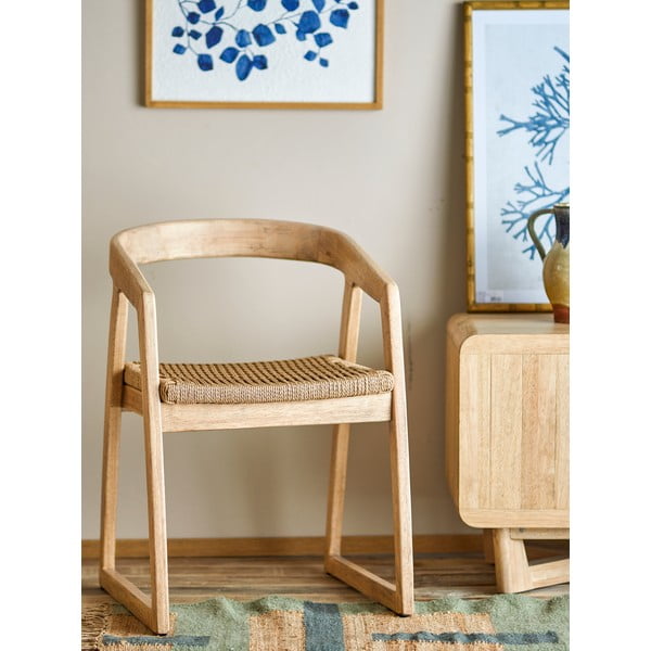 Jedilni stol iz masivnega kavčukovca v naravni barvi Serrone – Bloomingville-image-1