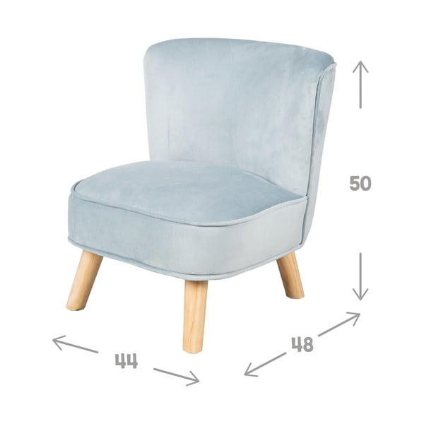 Svetlo moder žameten otroški fotelj Lil Sofa – Roba-image-4