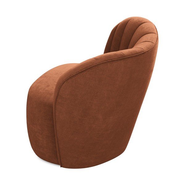 Fotelj iz šenilje v barvi terakote Keloa – Makamii-image-3