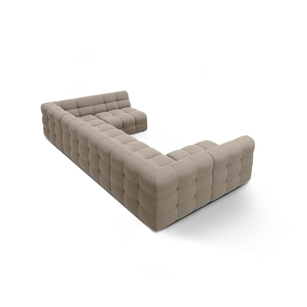 Rjava kotna sedežna garnitura v obliki črke "U" Kendal – Micadoni -image-4