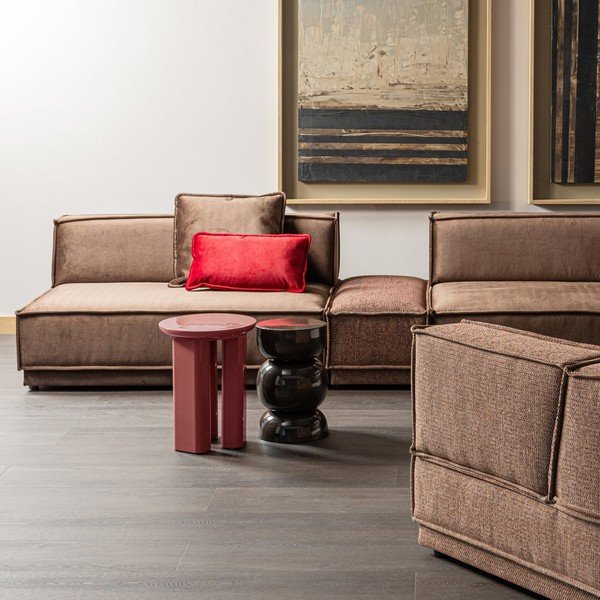 Okrogla stranska mizica v sijajnem dekorju ø 40 cm Orivo – WOOOD-image-1