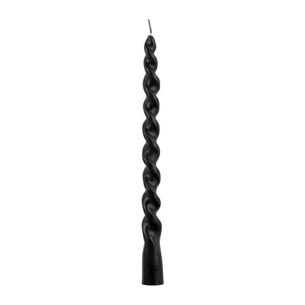 Komplet 2 črnih sveč iz čebeljega voska PT LIVING Spiral