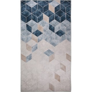 Temno modra-kremna pralna preproga 150x80 cm - Vitaus