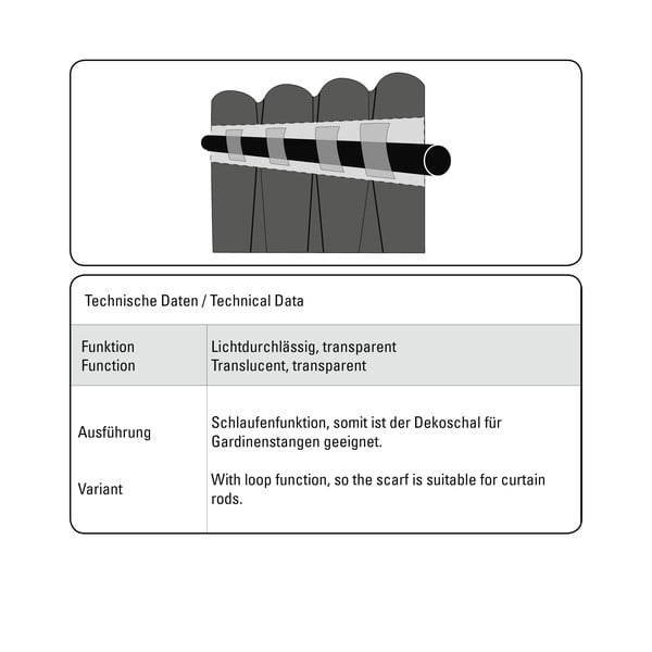 Siva prosojna zavesa 245x140 cm Natur - Gardinia-image-3