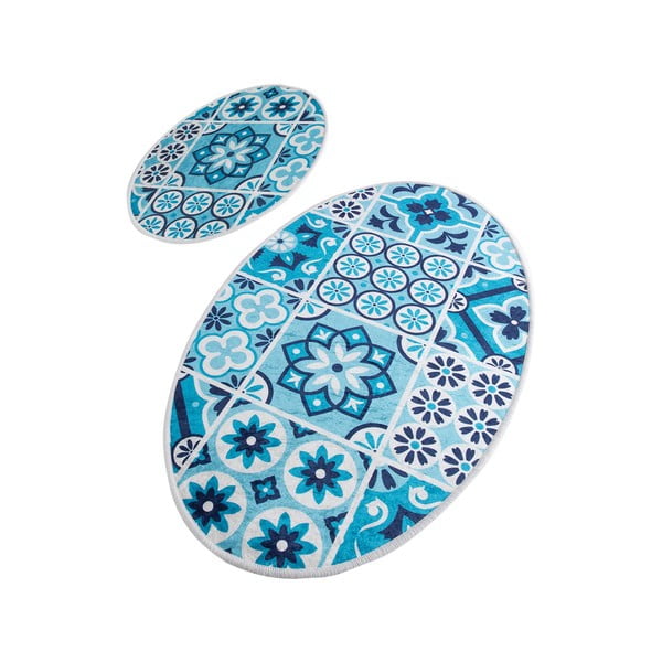 Modre kopalniške preproge v kompletu 2 ks 60x100 cm Ceramic – Foutastic