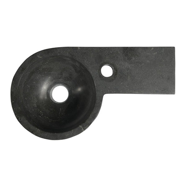 Črn kotni kamnit manjši umivalnik 40x23 cm Blok – Sapho-image-2