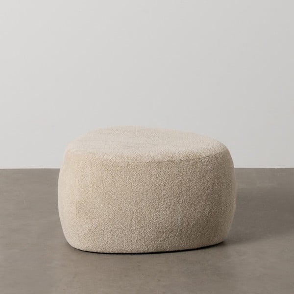 Bež tabure iz tkanine bouclé – Ixia-image-1