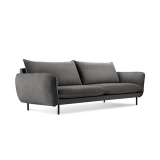 Temno siv žameten kavč Cosmopolitan Design Vienna, 200 cm