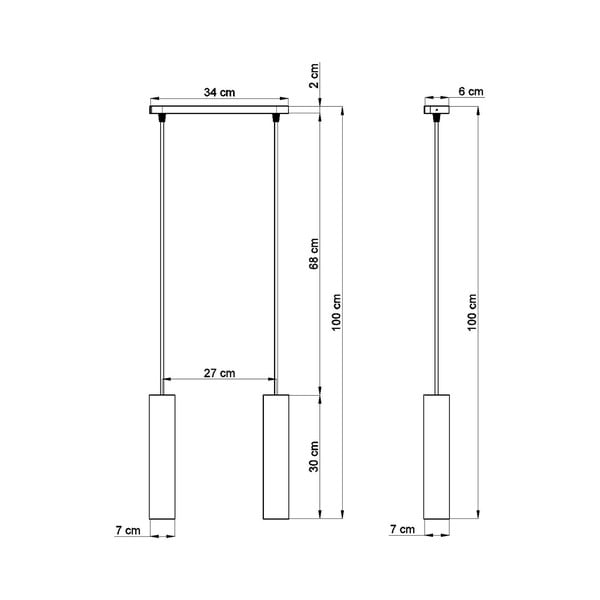 Betonska viseča svetilka Sollux Fadre, dolžina 34 cm-image-3