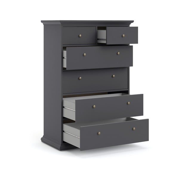 Siva visoka komoda 96x140 cm Paris – Tvilum-image-4