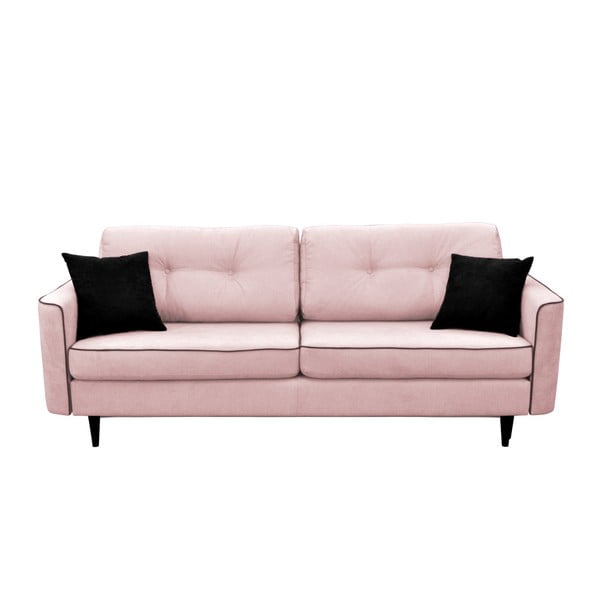 Svetlo roza kavč s črnimi nogami Mazzini Sofas Magnolia