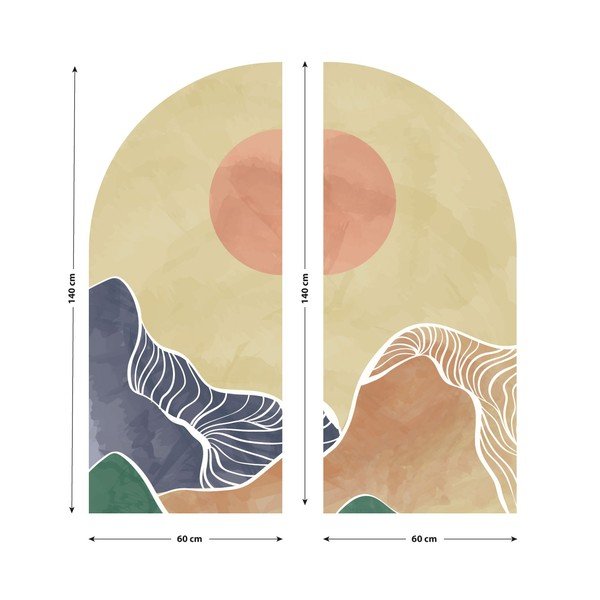 Stenska nalepka 120x140 cm Abstract Rising Sun Arch - Ambiance-image-3