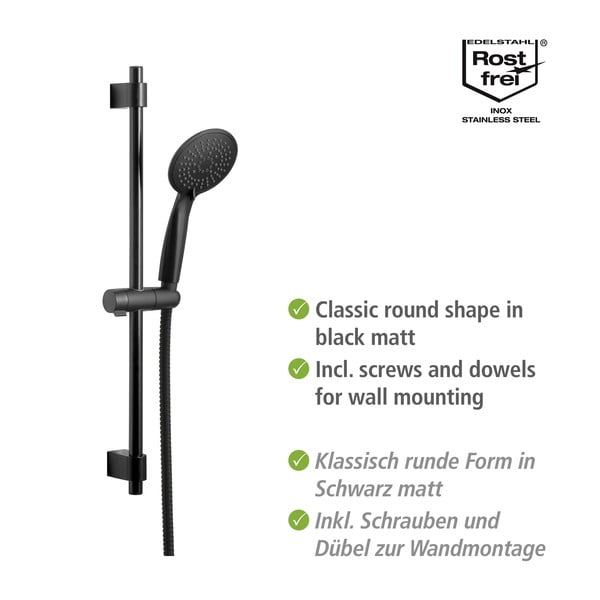 Črna tuš garnitura iz nerjavečega jekla 66 cm Young – Wenko-image-3