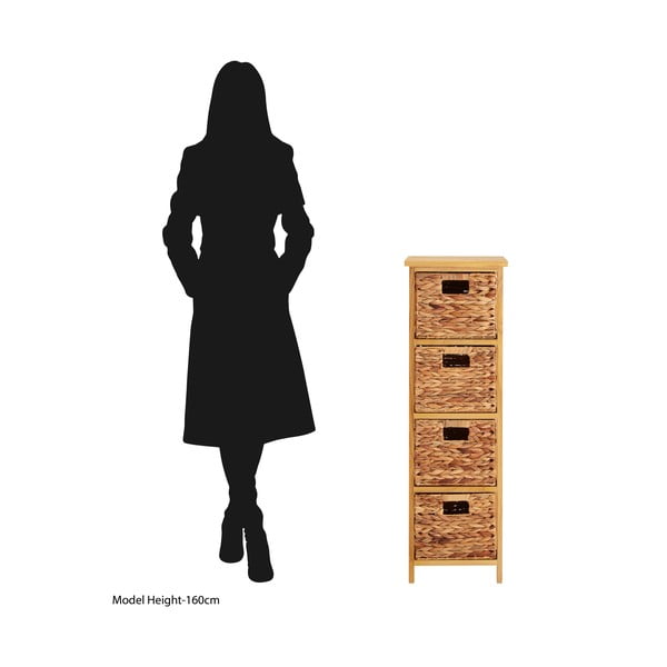 Visoka komoda iz masivne pavlonije v naravni barvi 32x100 cm – Premier Housewares-image-3