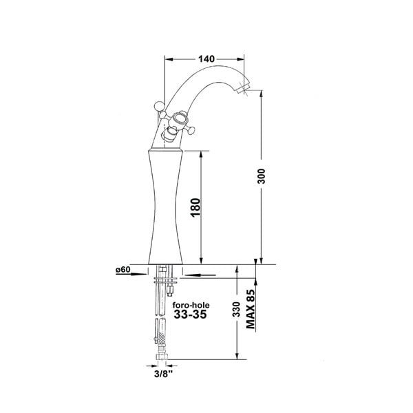 Stoječa armatura za umivalnik v bronasti barvi Antea – Sapho-image-4