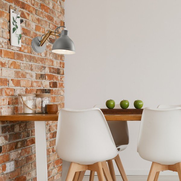 Siva/rjava stenska svetilka ø 15 cm Marcello – LAMKUR-image-2