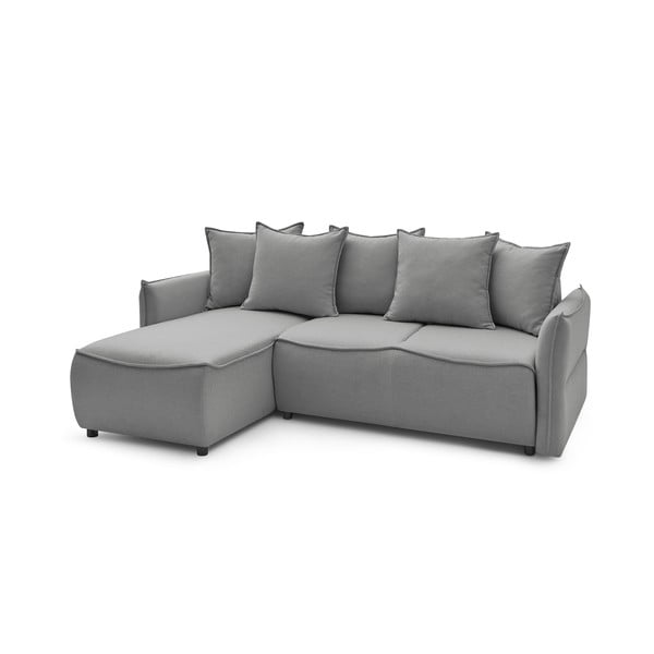 Svetlo siva raztegljiva kotna sedežna garnitura (z levim kotom) Leon – Bobochic Paris-image-3