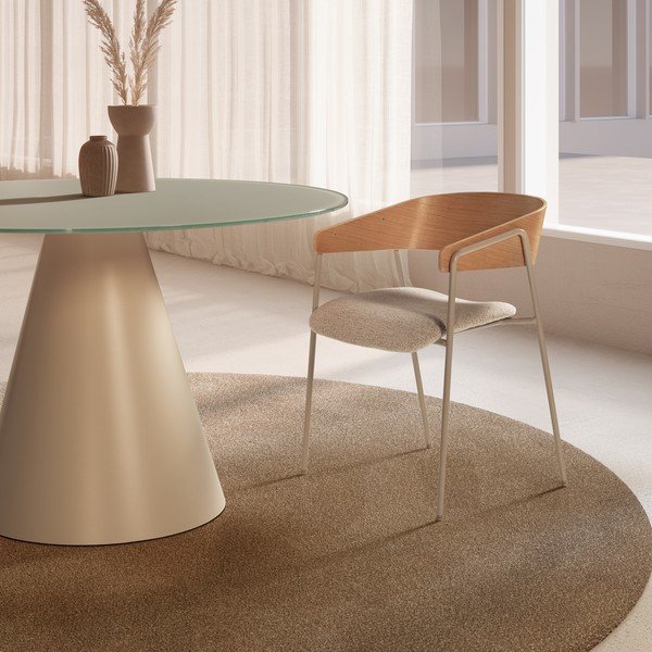 Svetlo sivi/v naravni barvi oblazinjeni jedilni stoli v kompletu z nasloni za roke 2 ks Cora – MOME-image-1